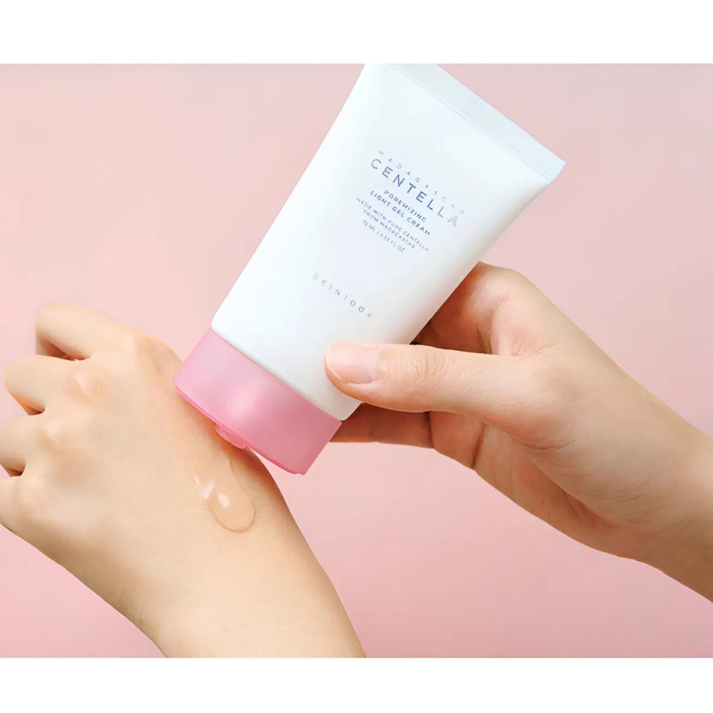 Skin1004 Madagascar Centella Poremizing Light Gel Cream 75ml – Lightweight Cooling Moisturizer / Hydrating & Refreshing Pore Care