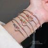 Love Heart Geometric Double Layer Bracelet With Silver Plated Copper For Fashion Women Spring 2026