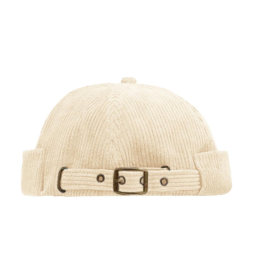 Early Autumn Label Letter Corduroy Street Retro Yuppie Hat Korean Fashion Hip Hop Melon Skin Hat