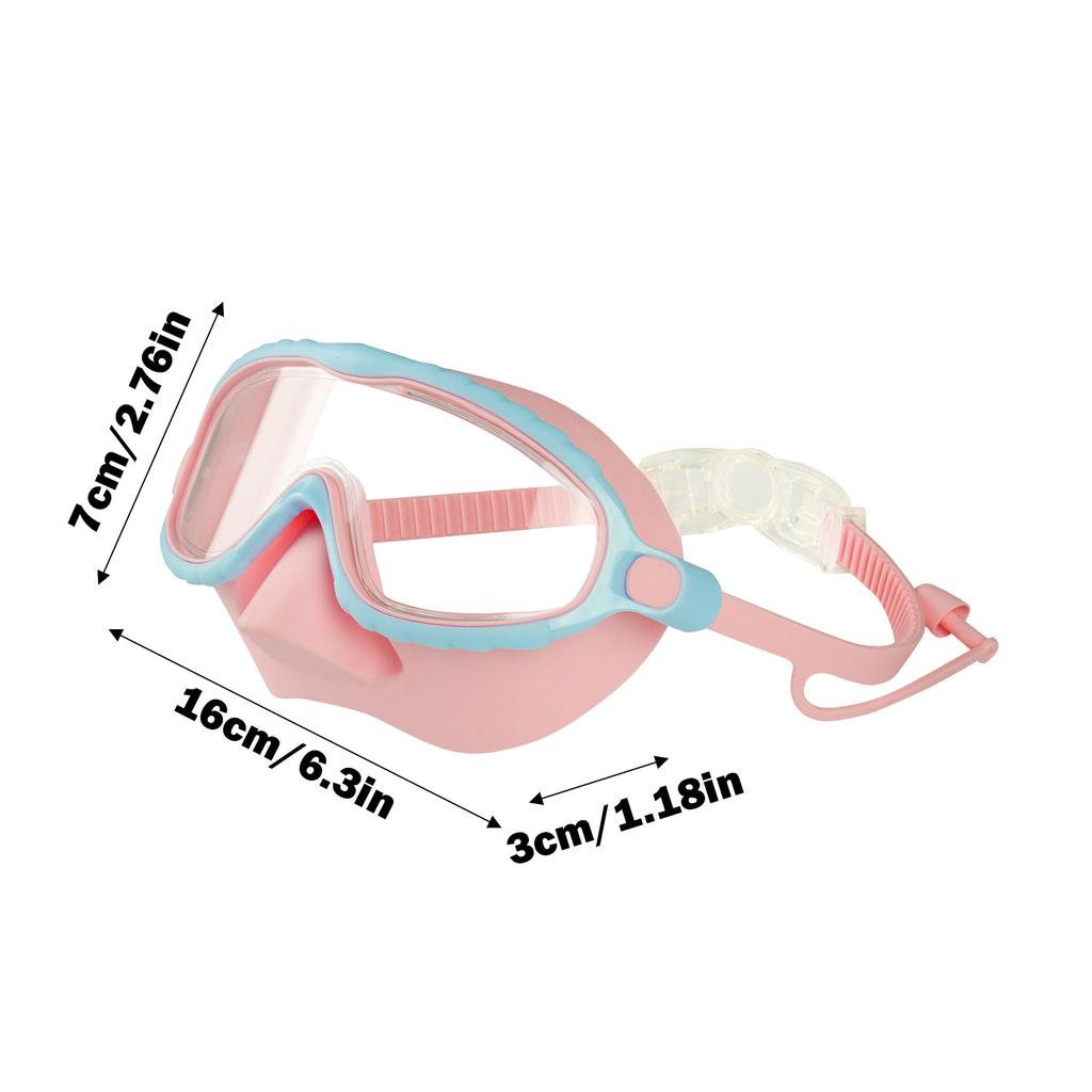 Kids Swimming Goggles for Boys & Girls (3-15 Years) Big Frame HD View, Anti-Fog, No-Leak, Comfortable Silicone Swim Goggles