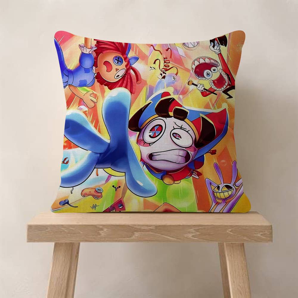 Anime The Amazing DDigital Circus Cushion Cover Inches Farmhouse Decor Home Throw Pillow Covers For Couch Decorations