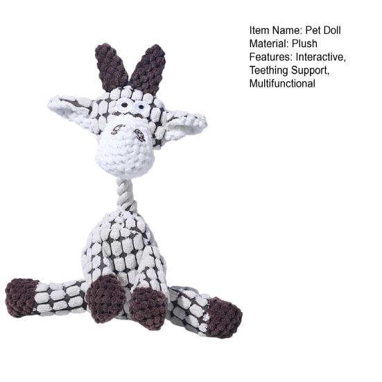 Indestructible Plush Dog Toy for Aggressive Chewers Squeaky Chew Toy Dogs Teething Support Interactive Pet Toy for All Dog Breeds