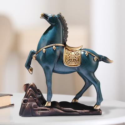 Scultura di Cavallo Dipinta a Mano Centrotavola 25x7x26,5cm