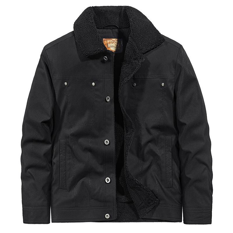 Ny Höst- och Vinter Herr Casual Kappa med Lös Krage, Stor Storlek Herr Mode Fleecekappa