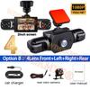 360° Car Dash Cam 4 Channels Video Recorder 1080P Car DVR 3/4 lens Front inside optional Rear View Night Vision Black Box