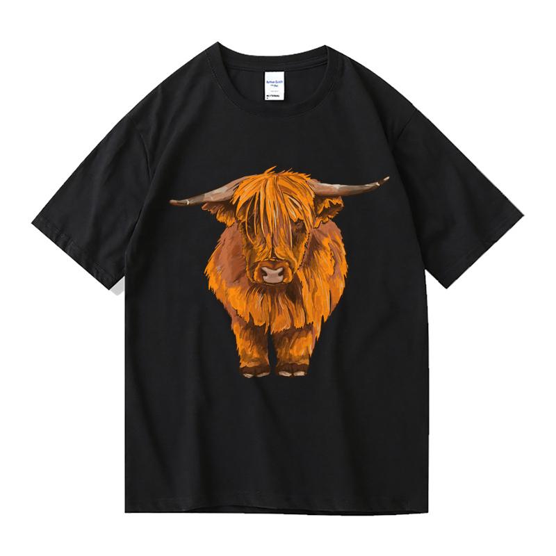 Cotton Men's T-Shirt heilan coo Print 