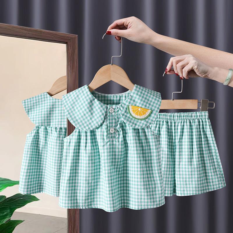Cute Girls Summer Fruit Print Two Piece Set Casual Baby Toddler Outfit Stylish Children Clothing Shorts And Top