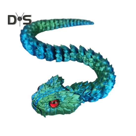 3D-gedruckte Schlangenfigur, bewegliche Gelenke, Schlangenfigur, artikuliertes Tiermodell, Spielzeug, Home-Office, Bücherregal, Desktop-Dekoration, Ornament