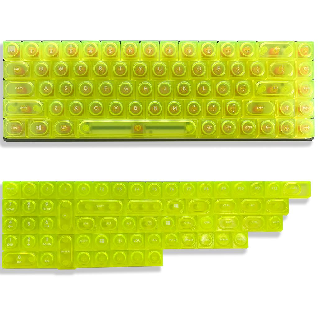 DOYS Block Toy Themed Keycaps,Transparent Matte PC Material 126 Keys Full Set,Shine Through Custom Keycaps Mechanical Keyboards