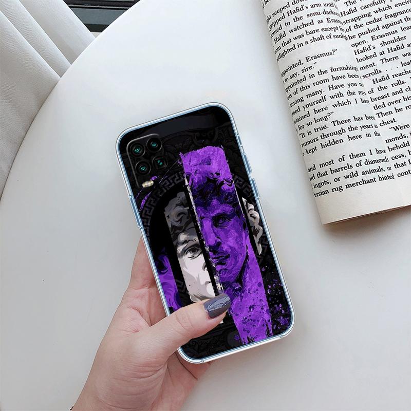 Fresco Adam Sculpture Transparent Phone Case for Motorola Moto G7 G8 G9 G84 G85 G73 G24 G15 Z2 Play Power Plus