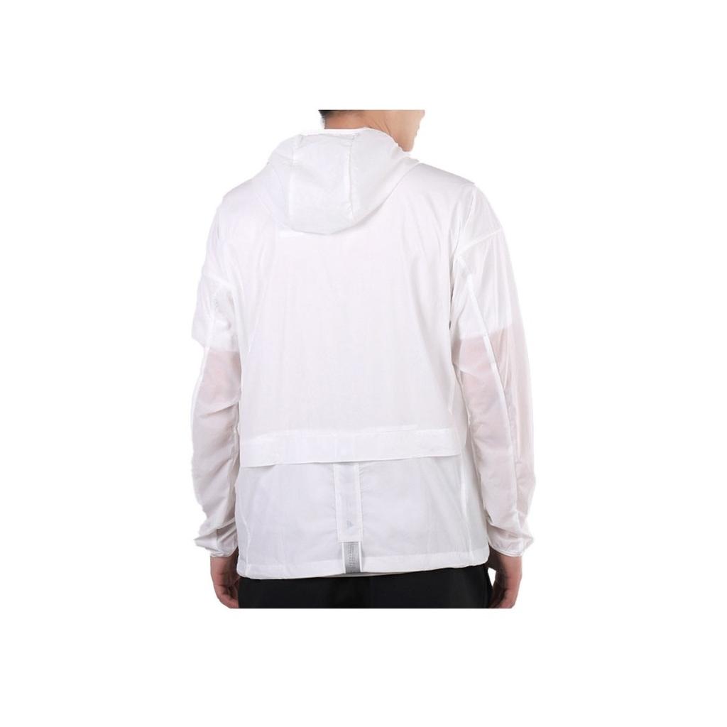 Adidas Mesh Panel Windbreaker Hooded Jacket Men Outerwear White FT2779