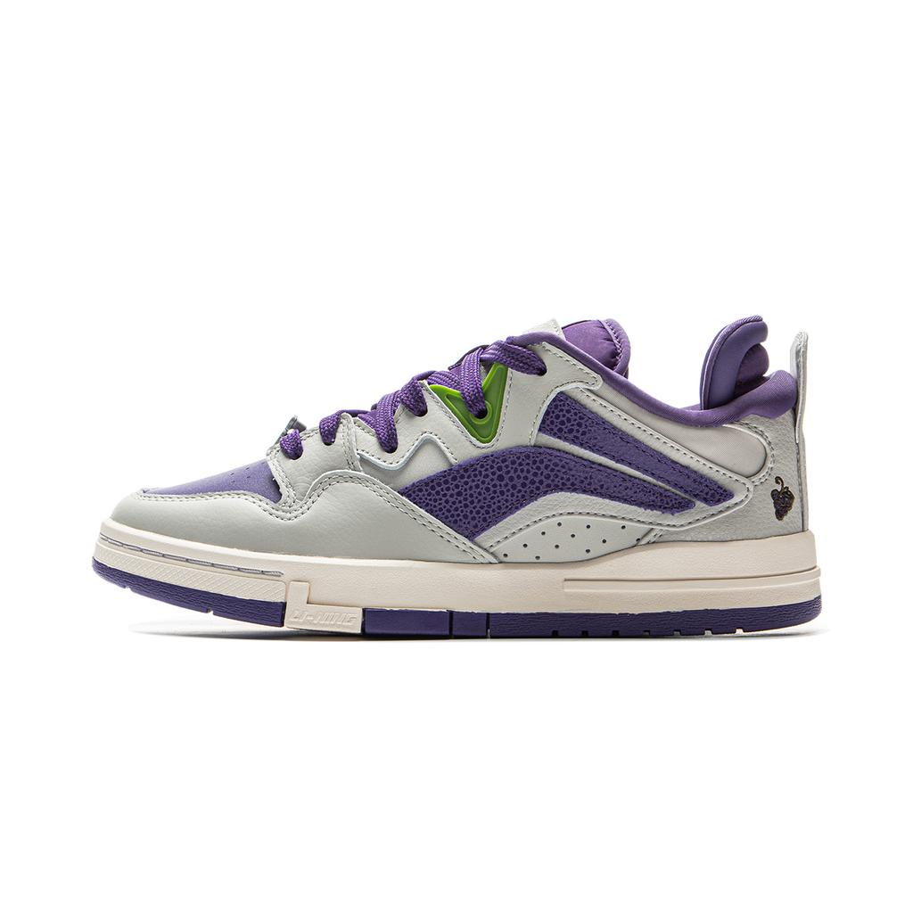 Li Ning Weiwu Pro Special Story Version Comfortable Versatile Fashion Wraparound Non-Slip Low-Top Skate Shoes Women sneaker Gray Purple AECV002-1