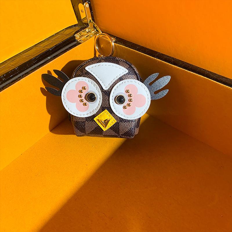 Presbyopia Coin Purse & Keychain Owl Charm Earphone Storage Bag