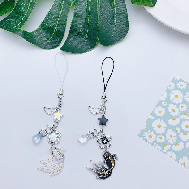 s 1 Piece Chinese Style Lucky Fish y2k Fashion Beaded Star Mobile Phone Charms Keychains Lanyard Decorations Strap
