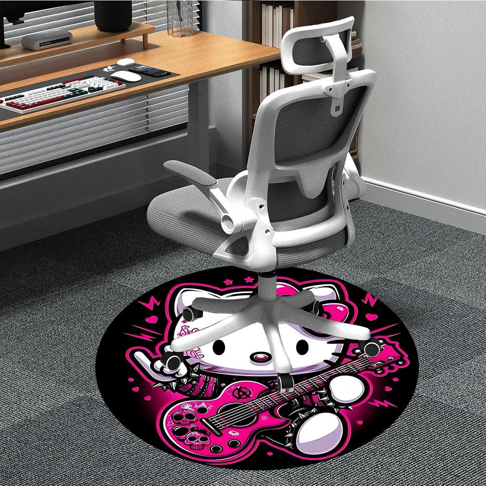 

1PC Hello Kitty Office Round Rug Perfect for Office Non-Slip Backing, Decorative Floor Mat yy250916039 80cm by 80cm
