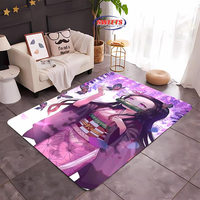 3D Printing Japan Anime Kamad0 Nezuk0 Carpet for Living Room Children's Bedroom Sofa Doormat Floor Rug Anti-slip Decor Mat Gift