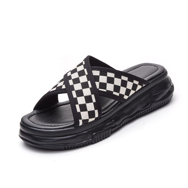 New muffin slippers women's platform sandals women's summer wear beach shoes flat sandals open toes