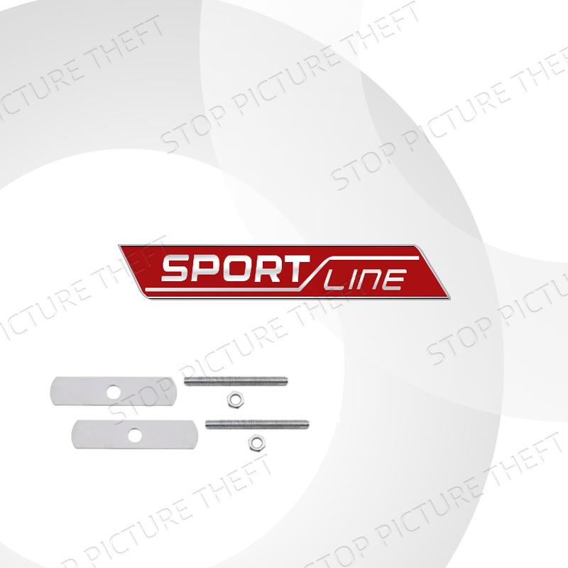 AAABV1 Metal Alloy Sport Line Logo Car Grille Badge Trunk Sticker Decoration Emblem For Skoda Fabia Octavia Citigo Rapid Kodiaq Karoq