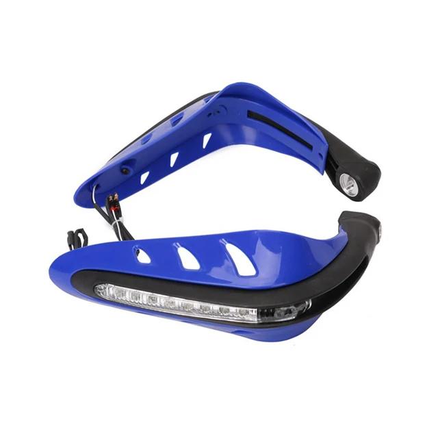 

НОВАЯ 1 пара протекторов для рук на руль мотоцикла со светодиодной подсветкой, светодиодная защита для рук, универсальные защитные приспособления для рук, аксессуары для мотоцикла синий