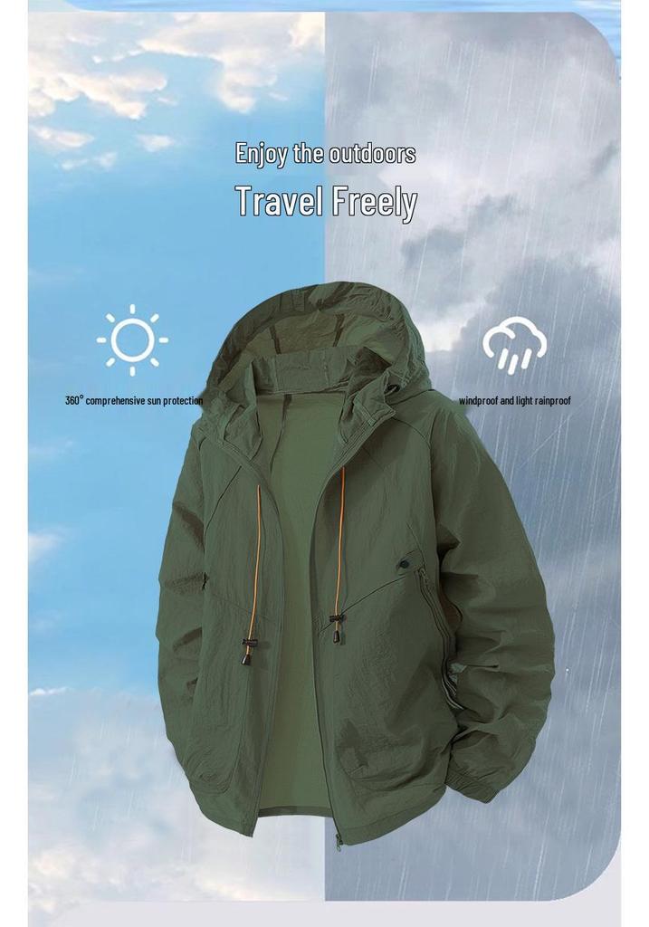 Men's Trendy UV Protection Hooded Jacket - Lightweight Summer Sun Protection