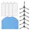 As Shown Side Brushes Kit Replacement Parts Long-lasting Sturdy Material Versatile Side Brushes Convenient Mop Cloths