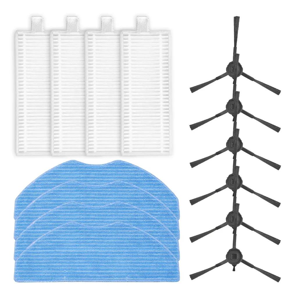 As Shown Side Brushes Kit Replacement Parts Long-lasting Sturdy Material Versatile Side Brushes Convenient Mop Cloths