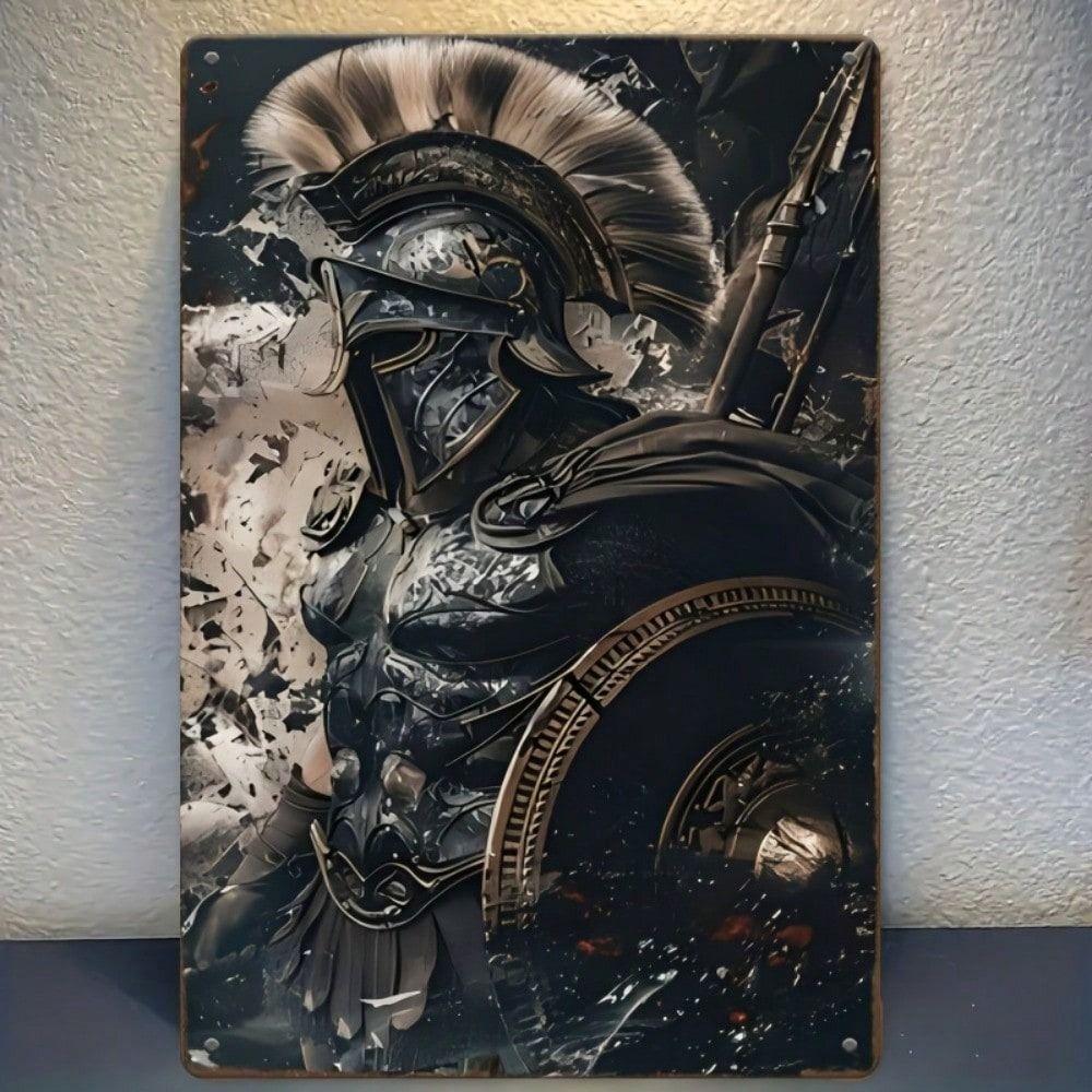 Spartan Warrior Metal Wall Art Vintage Decor 20x30cm