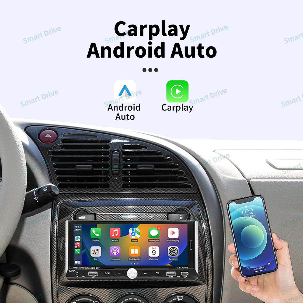 6.9" Android Car Multimedia Player 1Din Radio Car Stereo Head Unit Wireless Carplay Autoradio GPS Navigation WIFI Android Auto