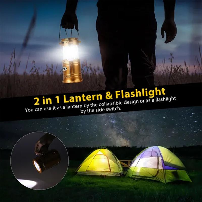 LED Camping Lantern, Battery Operated Lights, Adjustable Brightness for Emergencies, Power Outages, Outdoor Collapsible Lanterns