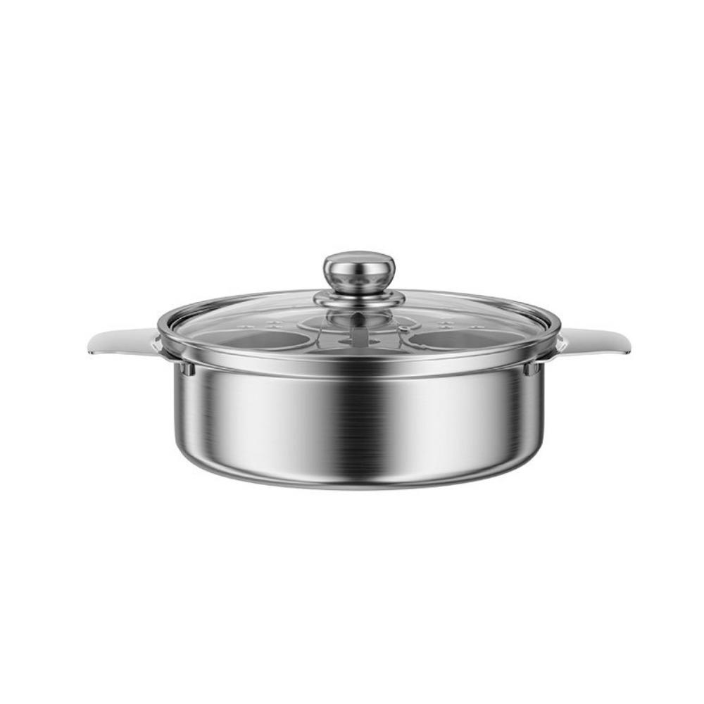 Glass Lid Stewing Soup Pot with Egg Steamer Egg Cooker Kitchen Cookware Steamed Stew Pot Porridge