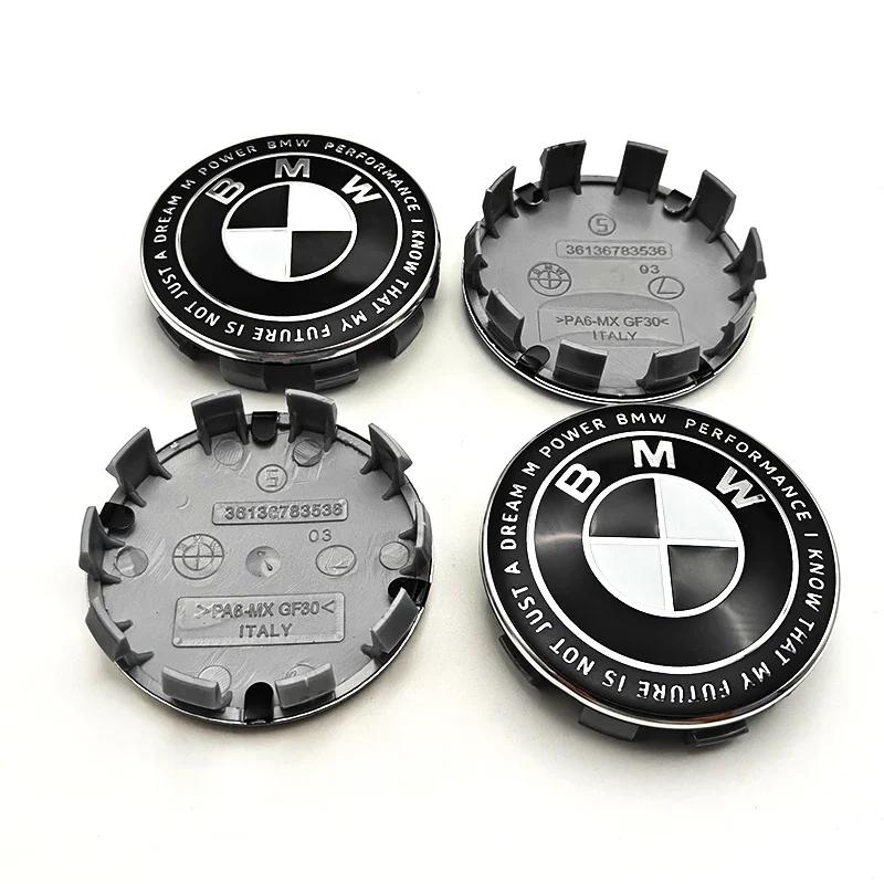 4PCS 56/60/68mm Car Hub Cap Decor Sticker Badge Wheel Center Covers Decal Auto Accessories For BMW M E36 E46 E60 E90 F10 E36 G20