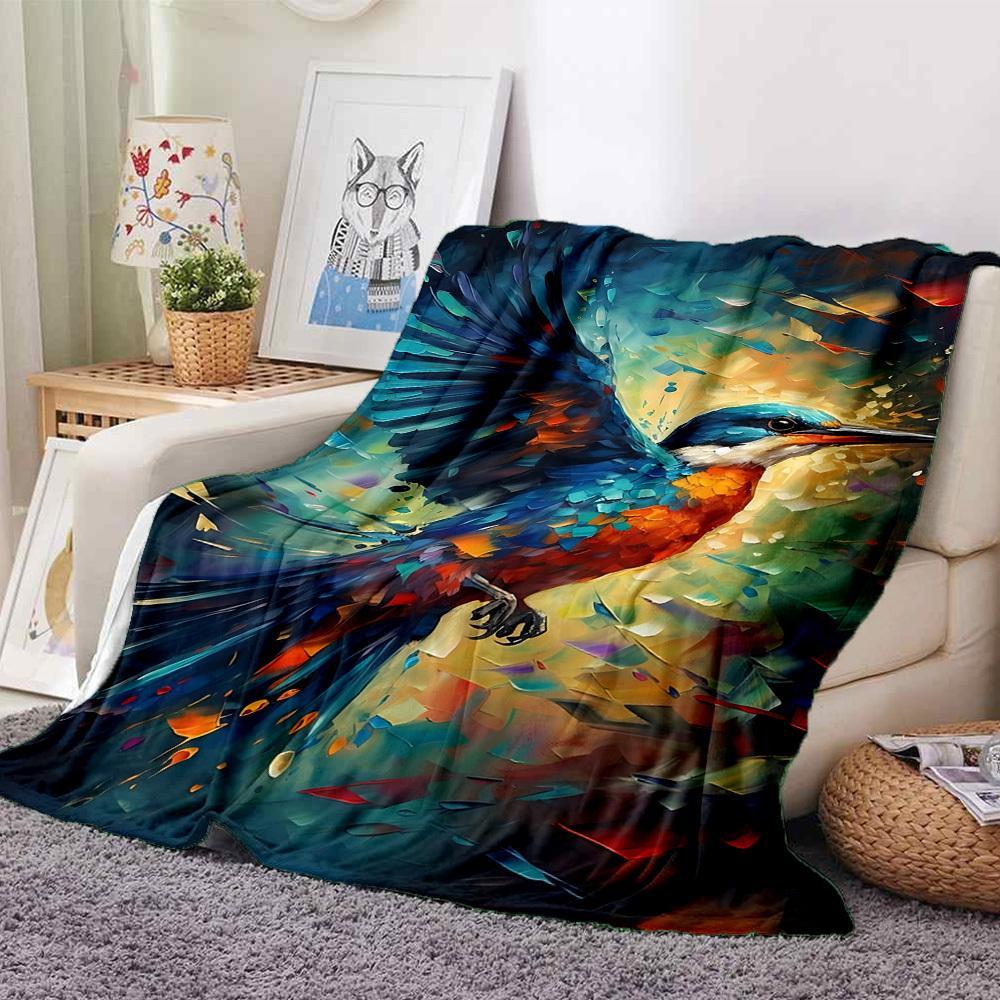 1pc Avian Colors Lightweight Flannel Blanket, Comfortable and Warm Blanket, for Office and Camping Sofa Bed, Livingroom200
