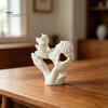 Living Room Art Piece 3D Printed Kissing Couple Figurine, Romantic Hollow-out Statue with Wide Solid Stable Base, Modern Delicate Carved Figurine
