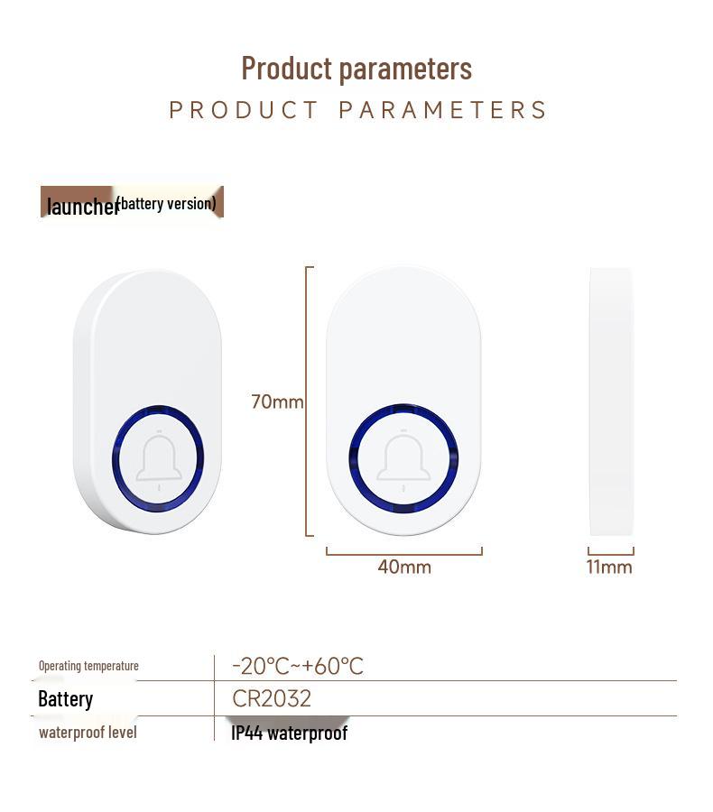 38-Ringtone Wireless Doorbell with Long-Distance Pager & Remote Control