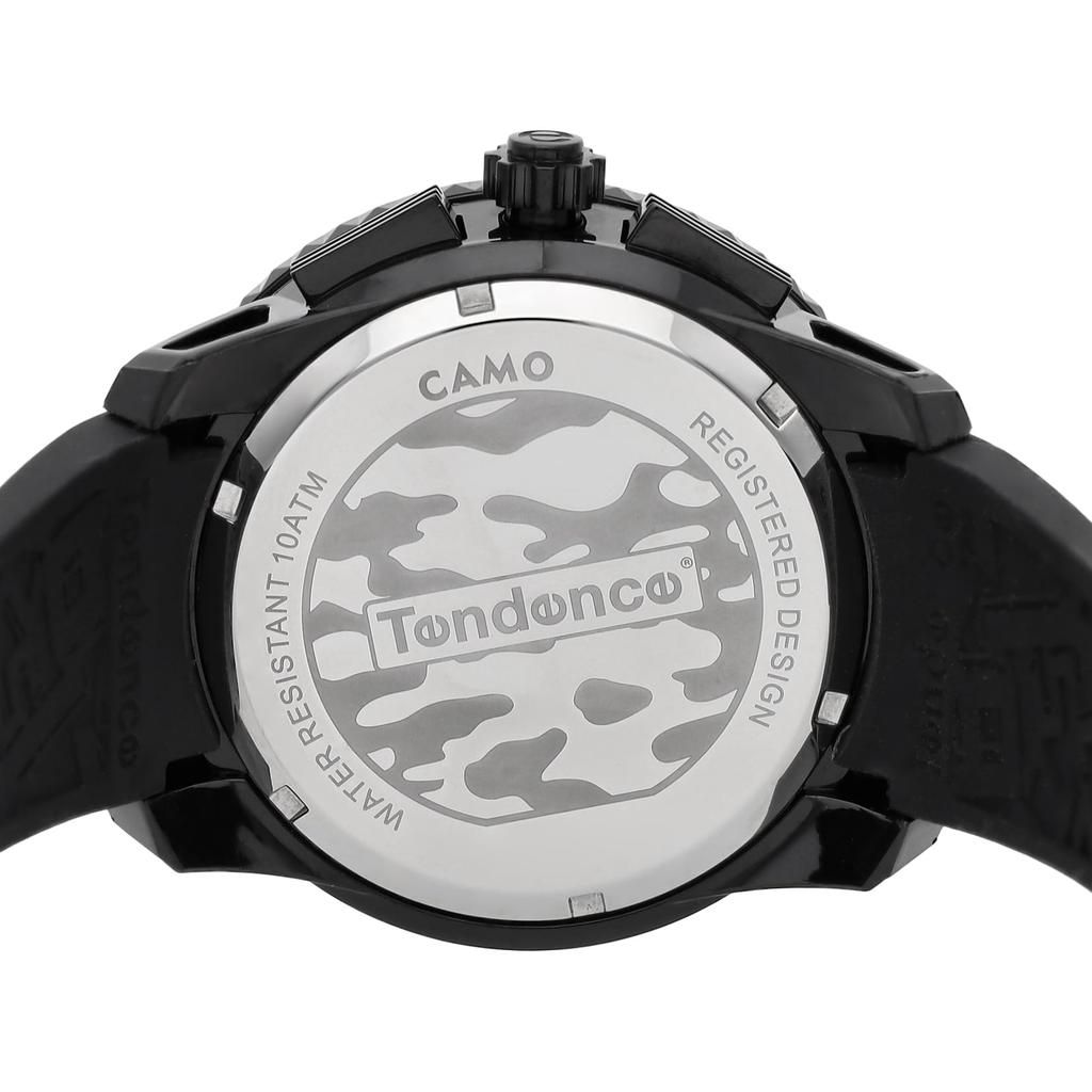 Tendence Gulliver Round Camo Men's Watch TY046024-BK Red Dial, Quartz, 5 ATM Water Resistant, Mineral Glass, Stainless Steel/Resin