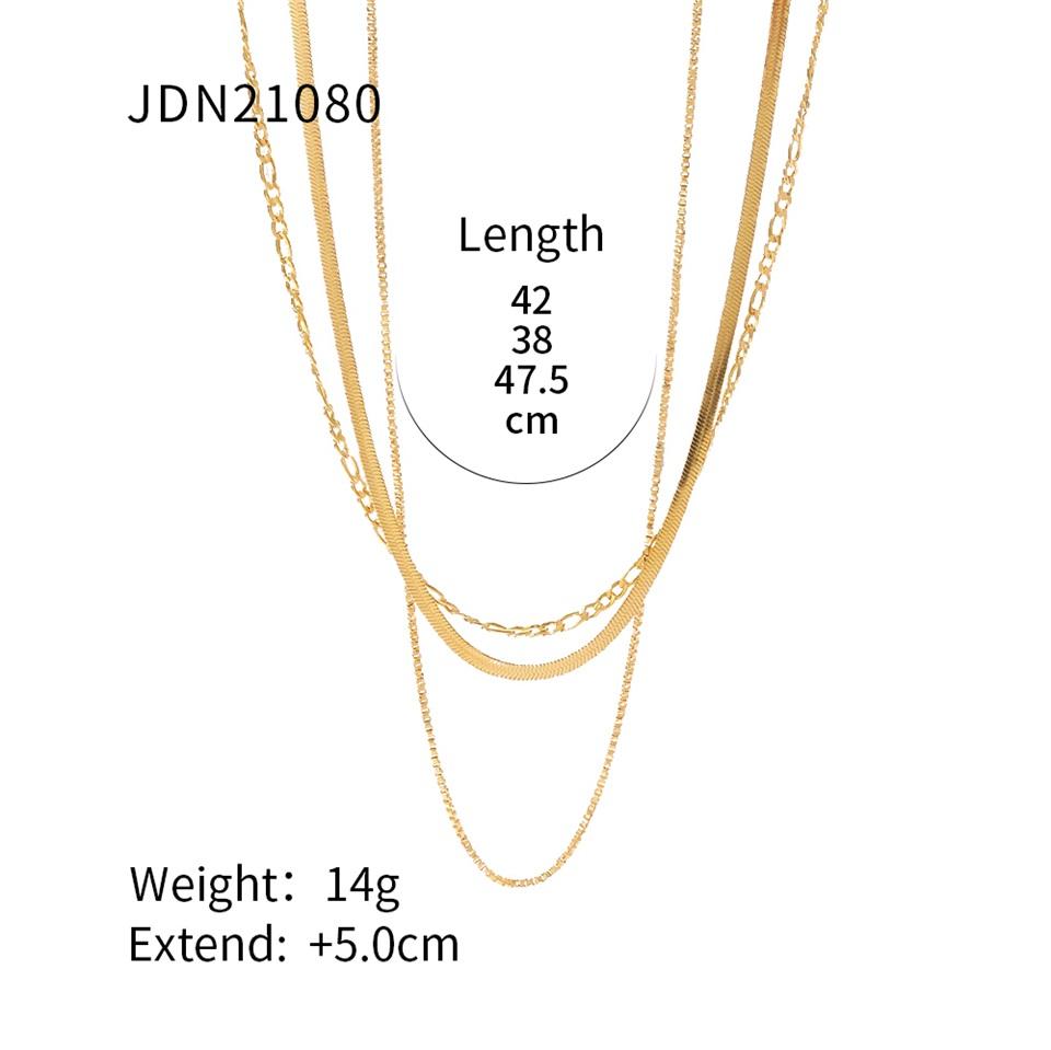 Youthway Stainless Steel Metallic Chain Necklace Basic Style Autumn And Winter Matching Waterproof Jewelry