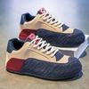 Fashion Autumn Men's Vulcanized Shoes 2025 Flat Bottomed Platform Thick Soled Casual Shoes Fashionable Outdoor Lace Up Sports Shoes
