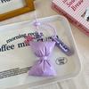 Leather Cotton Filled Bow Keychain Pendant Sweet Bowknot Keyring Pendant Versatile Fashion Backpack Decoration Accessories