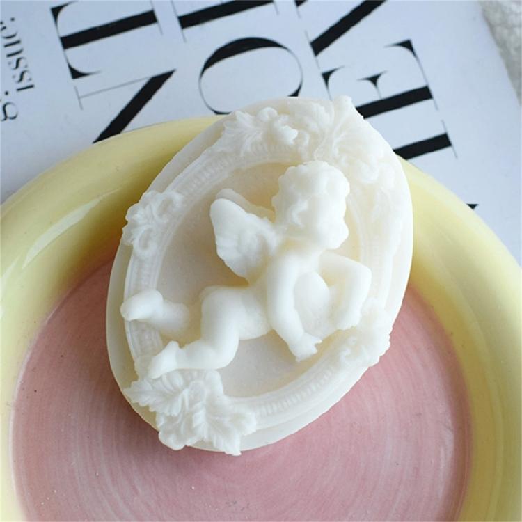 Oval Angel Candle Mold Clay Plaster Resin Craft Decorations DIY Epoxy Resin Aromatherapy Candle Soap Silicone Mould