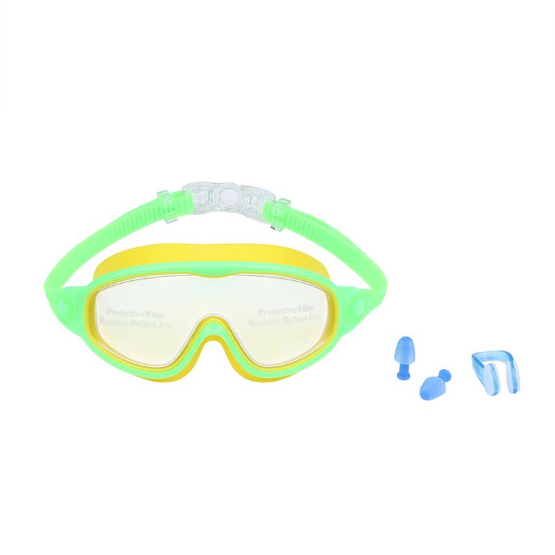 Wide View Swim Goggles for Kids Adjustable Strap Waterproof Glasses for Comfortable Pool Experience A4