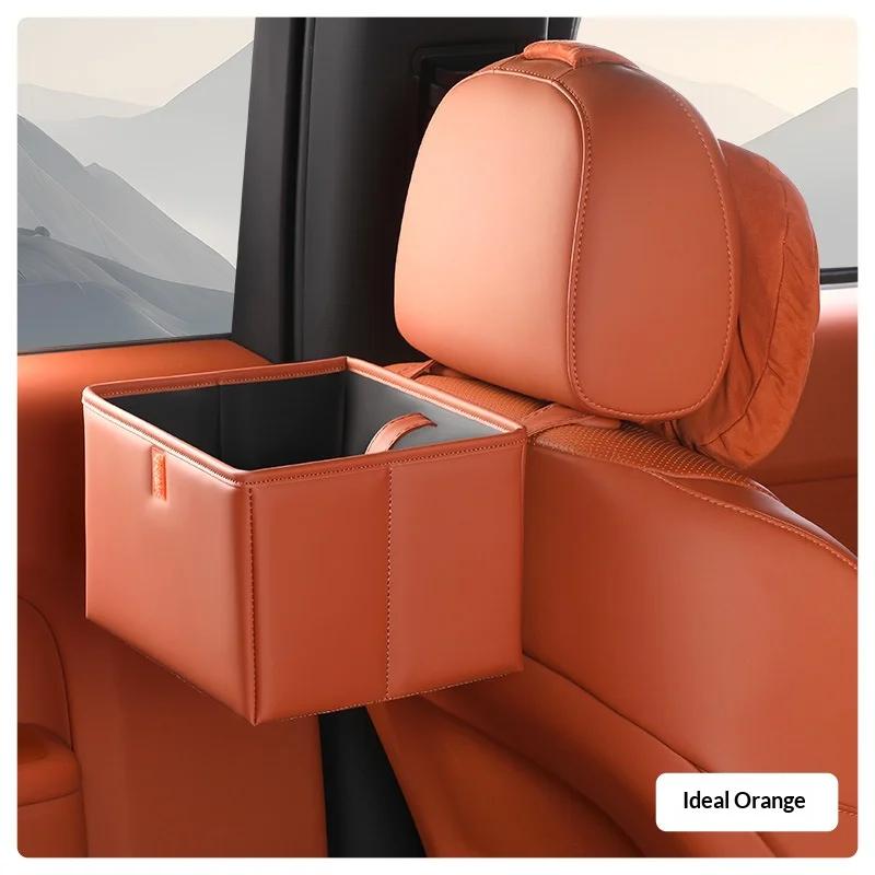 Car Seat Back Organizer Foldable Multifunctional Storage Box Auto Hanging Bag For Door And Seat Back Storage PU Leather Car Inte