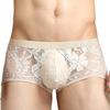 Boxer Uomo Sexy Pizzo Trasparente Jockstrap Biancheria Intima U Tasca Convessa Boxer Vita Bassa Sissy Jock Strap Lingerie Vedo-Non-Vedo