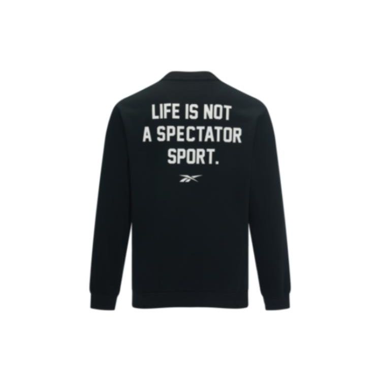 Reebok Letter Crewneck Sweatshirt Unisex Sweatshirt Black 23RMF303UGH0