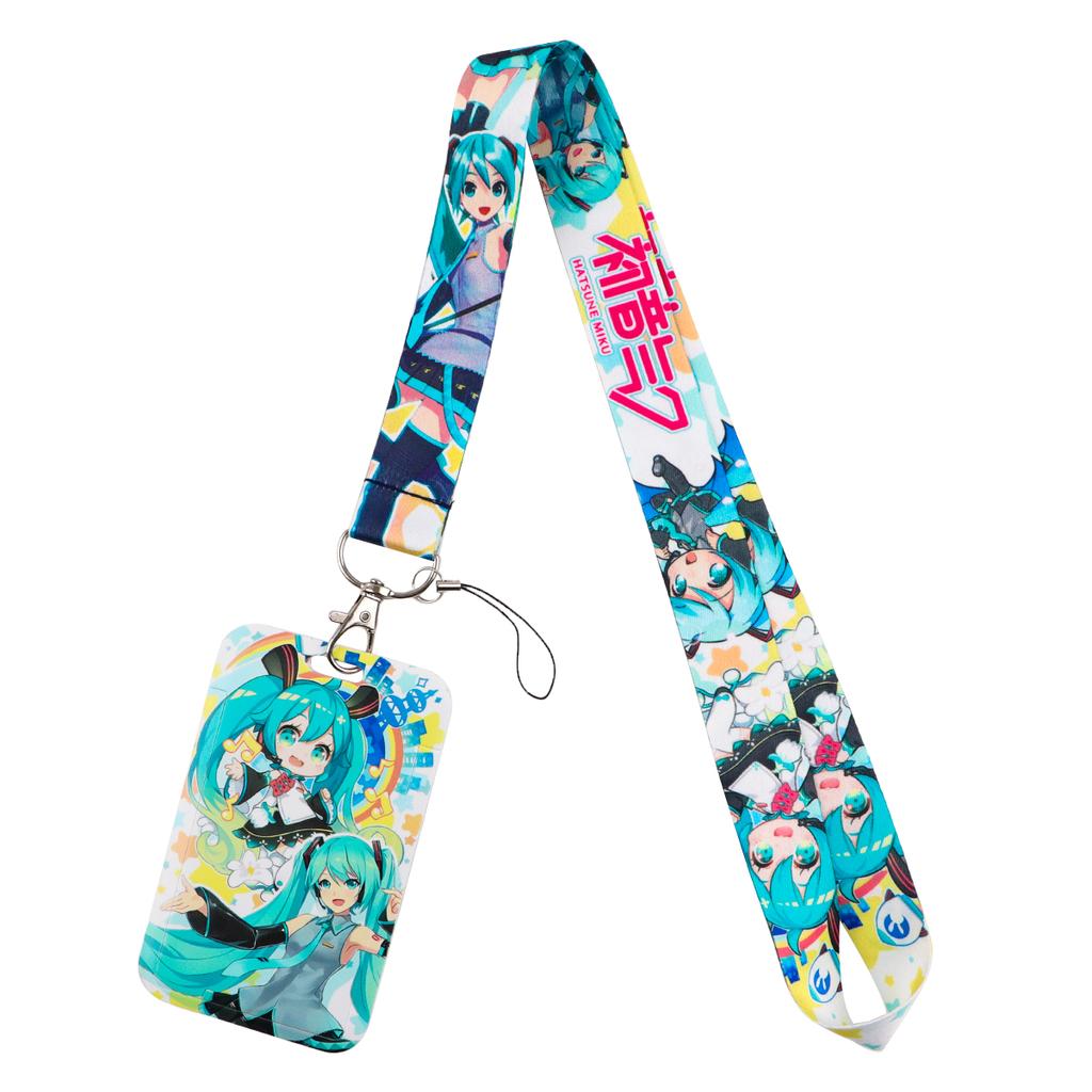 Anime Girl Lanyard Manga Card Holder Neck Strap for Key ID Card Phone Straps Badge Holder Keyrings Cosplay Accessories Gifts