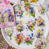 20pcs Flower Stickers Aesthetics Transparent PET Stickers DIY Scrapbook Junk Journal Decor Album Stickers