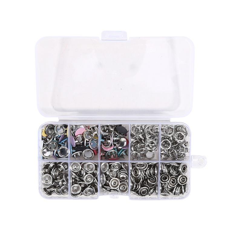 Clothing Button Set Multicolored Solid Buckles+Pliers Set Metal Snap Button Replaceable Clothing Buttons