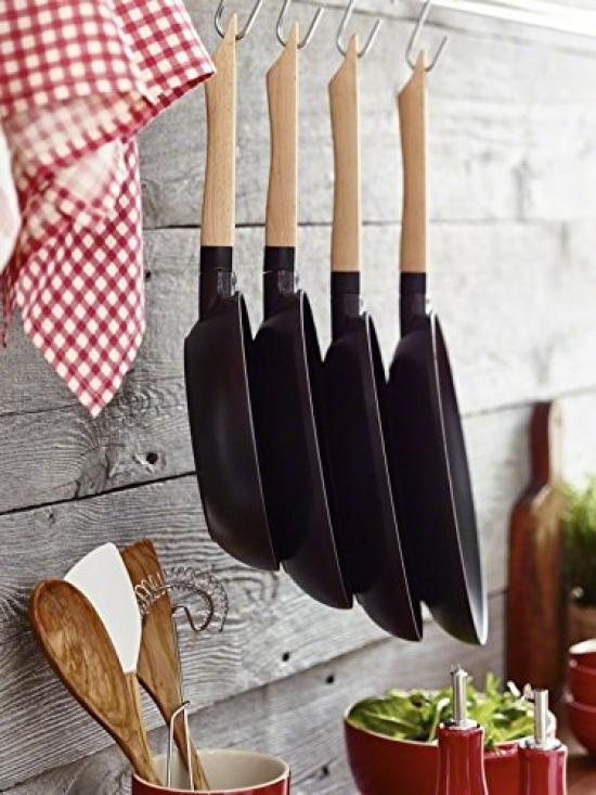 Staub Handle Frying Pan Cast Enamel Skillet IH Compatible Japanese "Wood 20cm" [Authorized Product] 40511-950