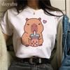 Clothes Girl Capybaras T Shirt Female Casual Top Clothes Funny Capybara Tshirt Women T-Shirt Capibara Cartoons