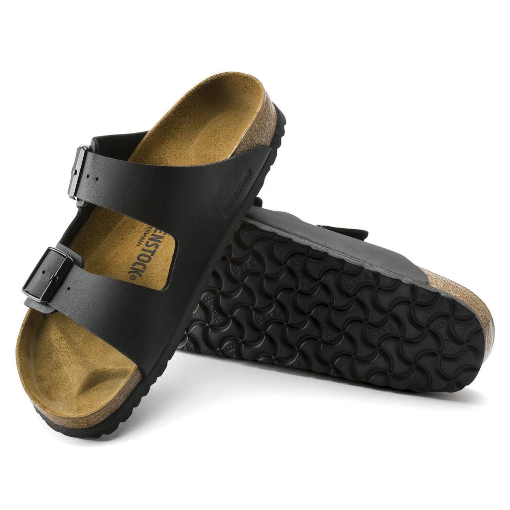 Klapki skórzane Birkenstock ARIZONA Birko-Flor regular szerokie damskie/męskie czarne (0051791)