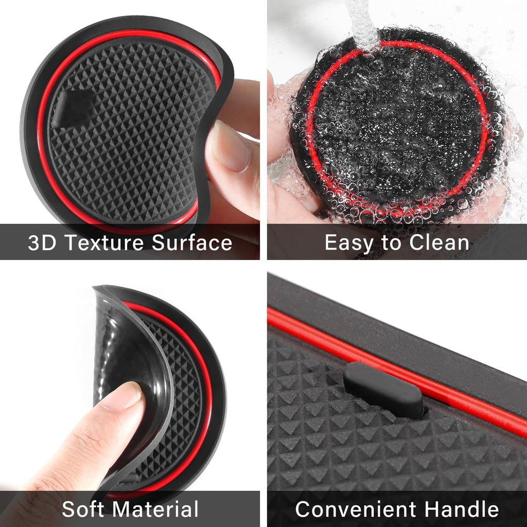 7Pcs Center Console Liners For  2024 2025 2026 Chevy Silverado/GMC Sierra 1500 &  Refreshed 1500 Models, Premium  Non-Slip Cup Holder Mats, Full